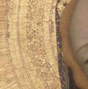 Punchmarks from the Virgin's halo in the Uffizi Annunciation