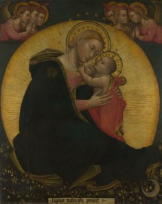 A Madonna of Humility about 1390, Lippo di Dalmasio (National Gallery, London (not currently on display)), one of many apparently after the original by Simone Martini