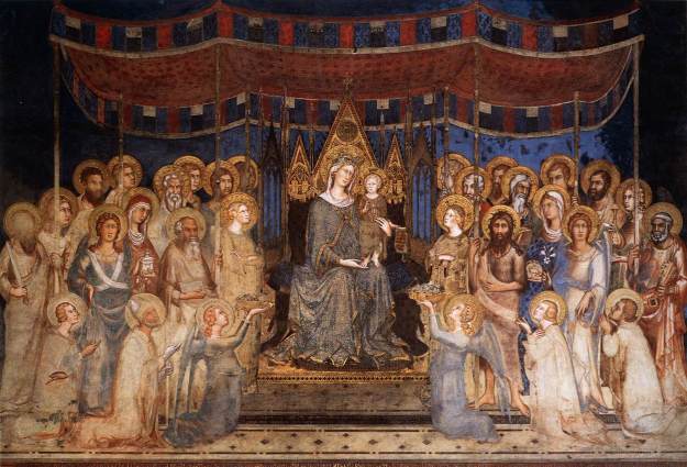 Simone Martini - Maesta fresco, Palazzo Pubblico (Signed and dated 1315, documented Simone returned to repaint some parts 1321)