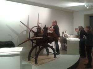 Michael Phillips turning the infernal machine of his printing house in Hell, 25 Feb 2015