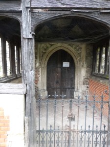 The heartbreaking sight of a padlock, which is essentially a declaration of escorted visits only, since no visitor can be entrusted to put it back on properly. Padlocks give off entirely the wrong message and have no place on supposedly public buildings.
