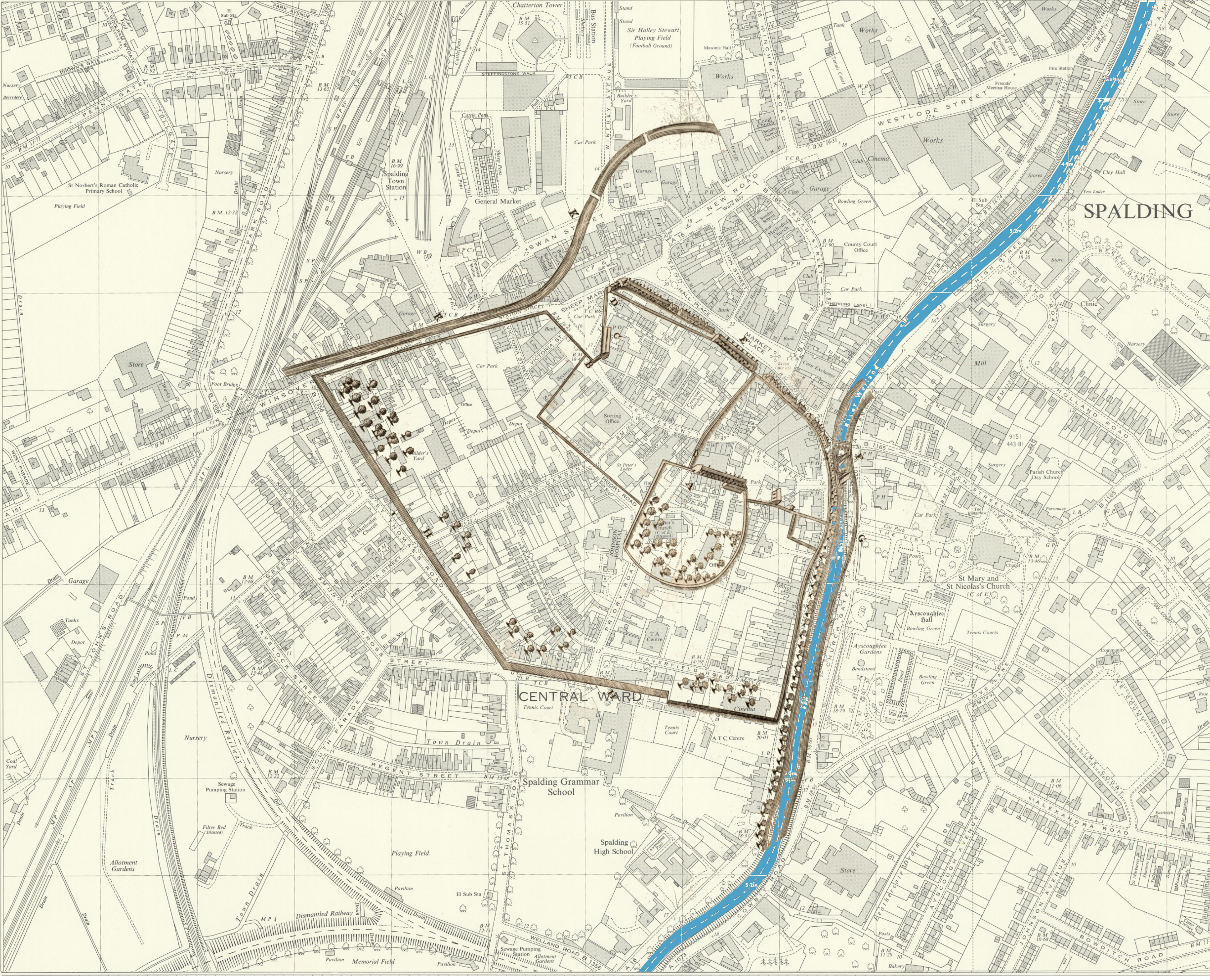Spalding priory superposed plan
